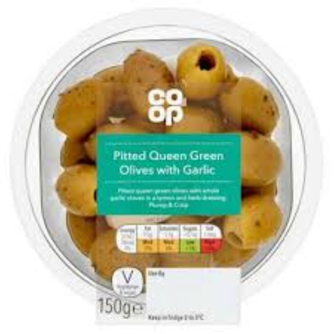 QUEEN DELI GARLIC OLIVES 150G